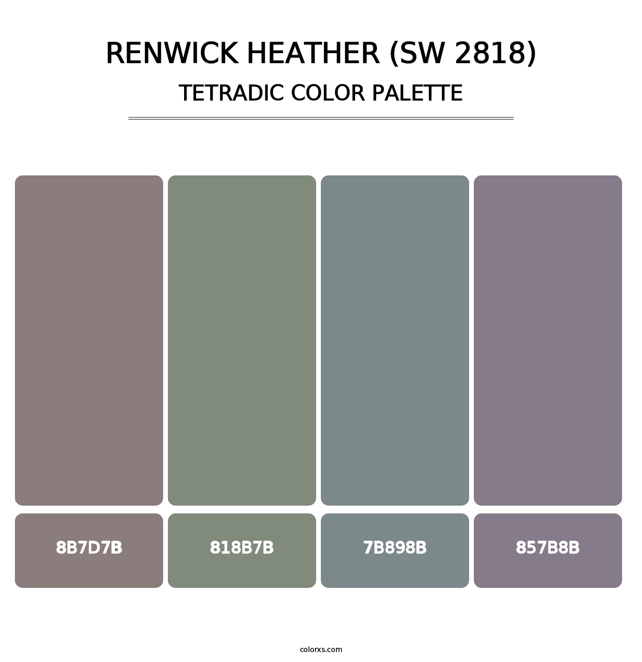 Renwick Heather (SW 2818) - Tetradic Color Palette