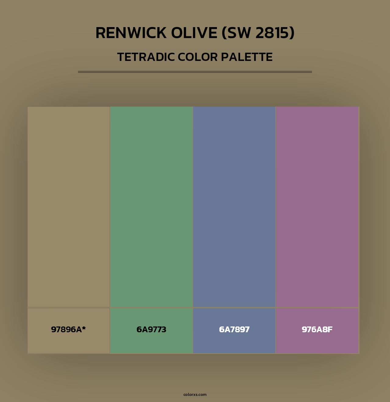 Renwick Olive (SW 2815) - Tetradic Color Palette