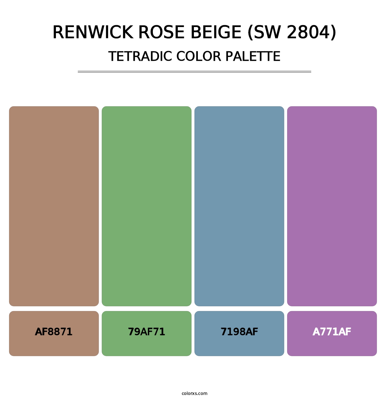 Renwick Rose Beige (SW 2804) - Tetradic Color Palette