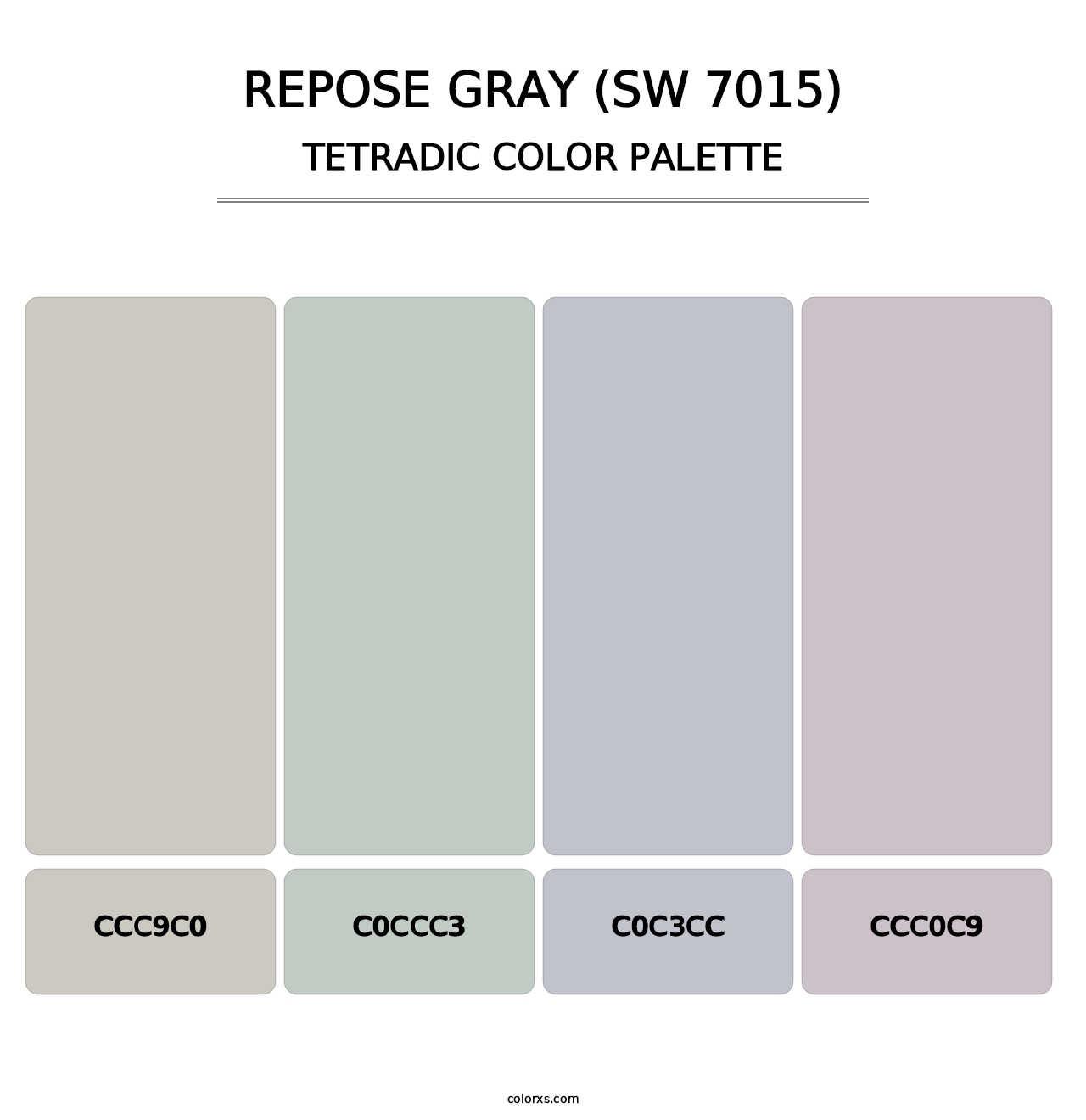 Repose Gray (SW 7015) - Tetradic Color Palette
