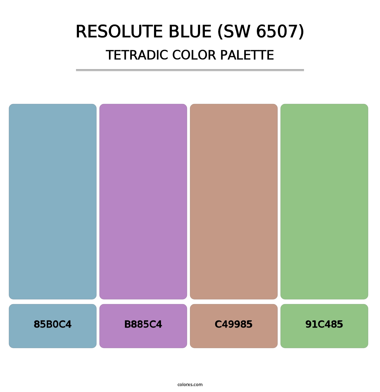 Resolute Blue (SW 6507) - Tetradic Color Palette