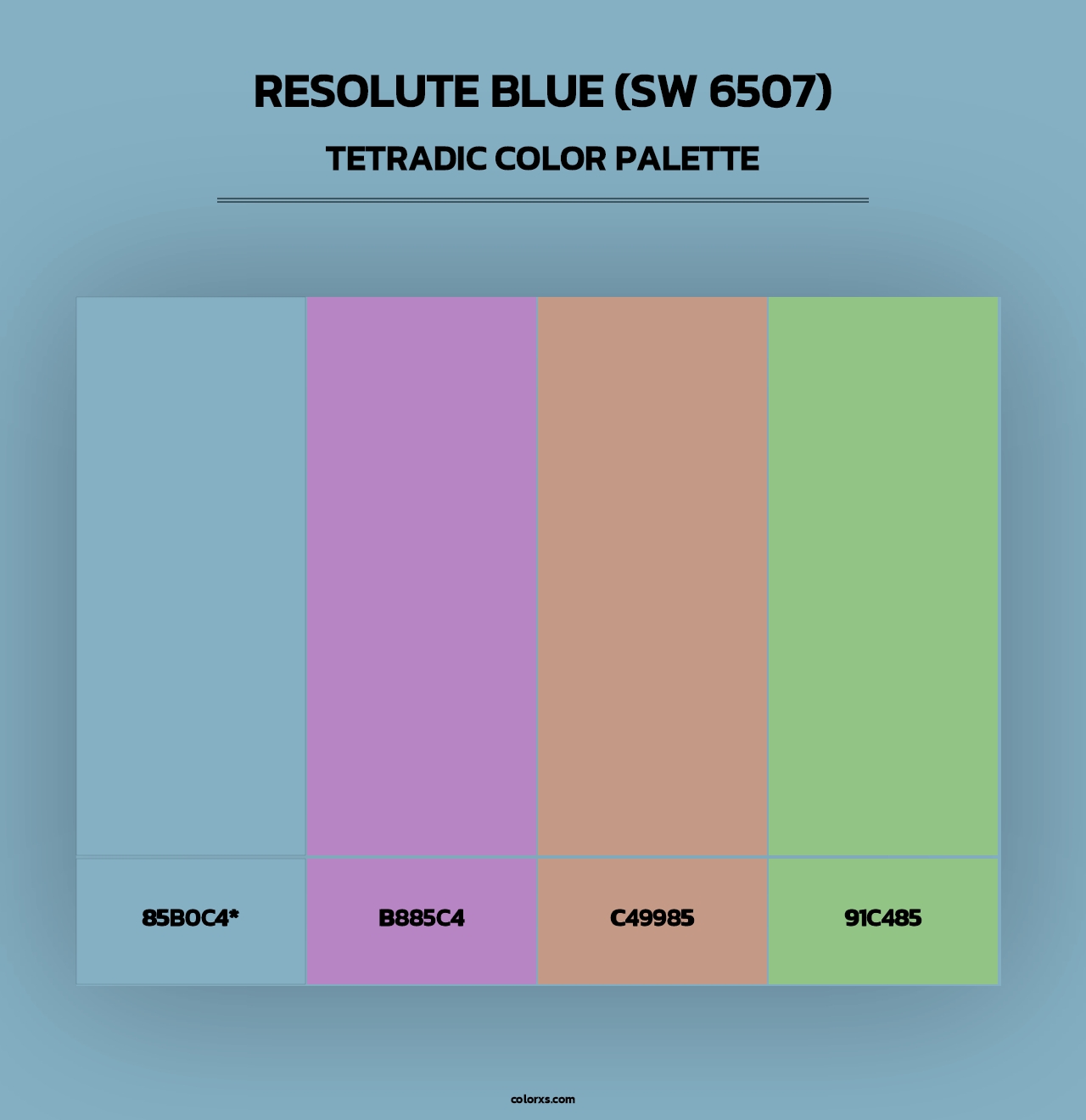 Resolute Blue (SW 6507) - Tetradic Color Palette