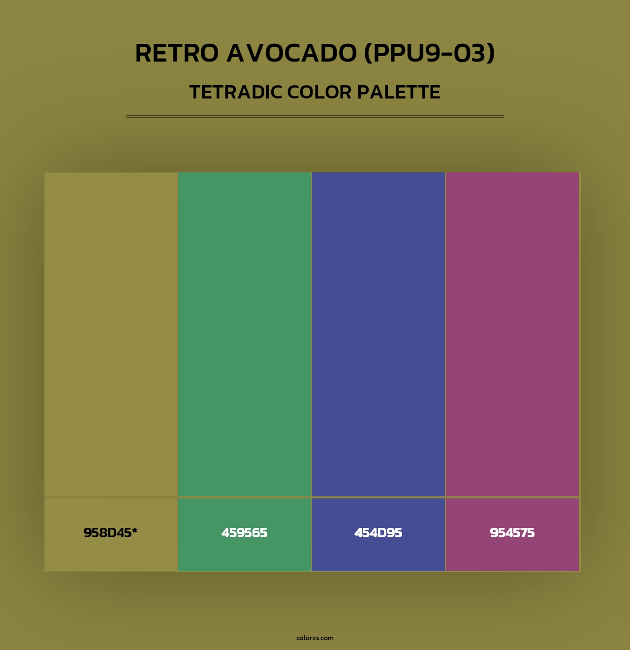 Retro Avocado (PPU9-03) - Tetradic Color Palette