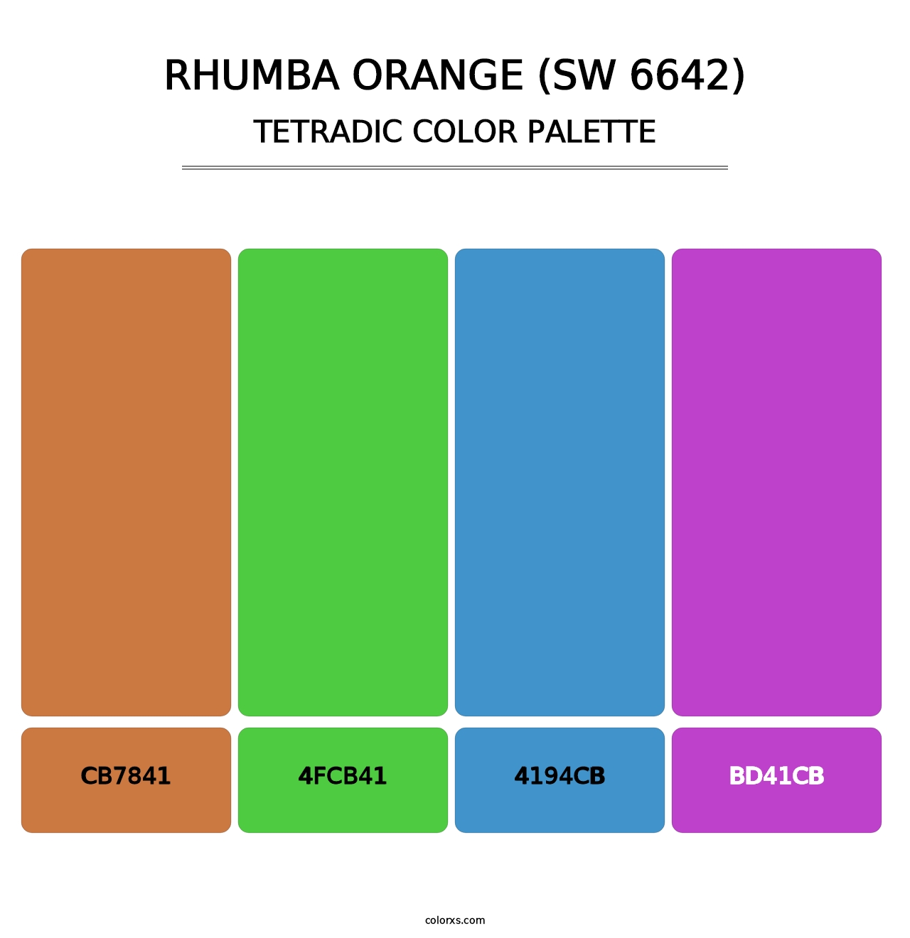 Rhumba Orange (SW 6642) - Tetradic Color Palette