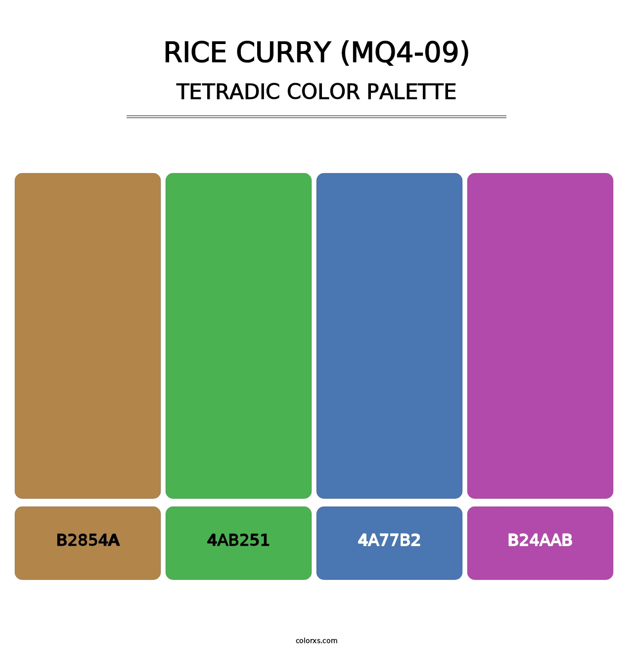 Rice Curry (MQ4-09) - Tetradic Color Palette
