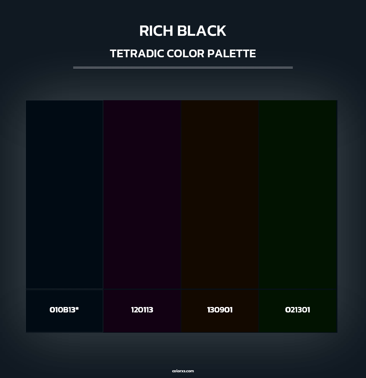 Rich Black - Tetradic Color Palette
