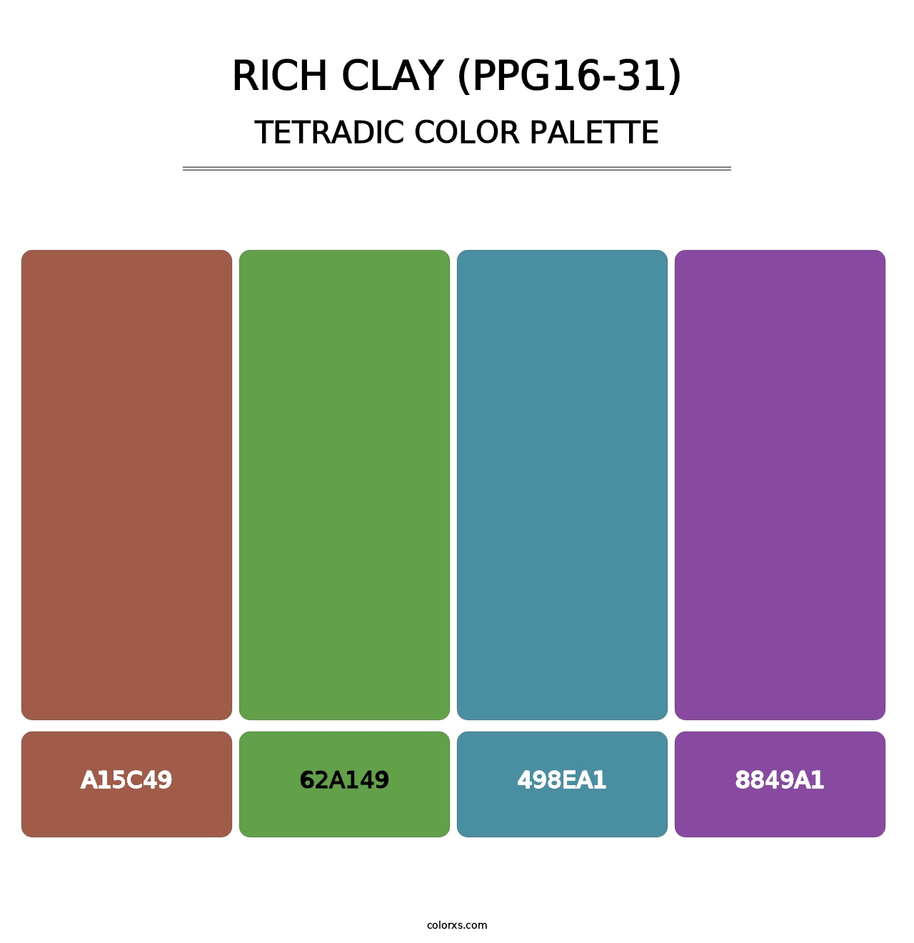 Rich Clay (PPG16-31) - Tetradic Color Palette