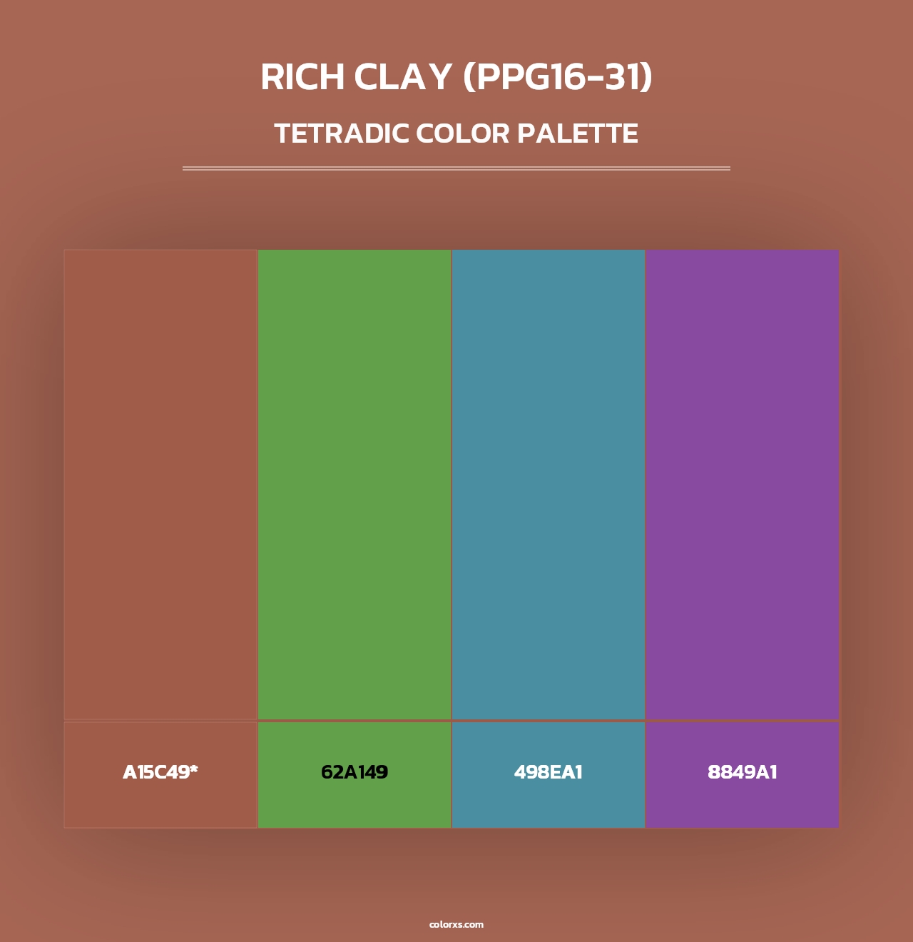 Rich Clay (PPG16-31) - Tetradic Color Palette