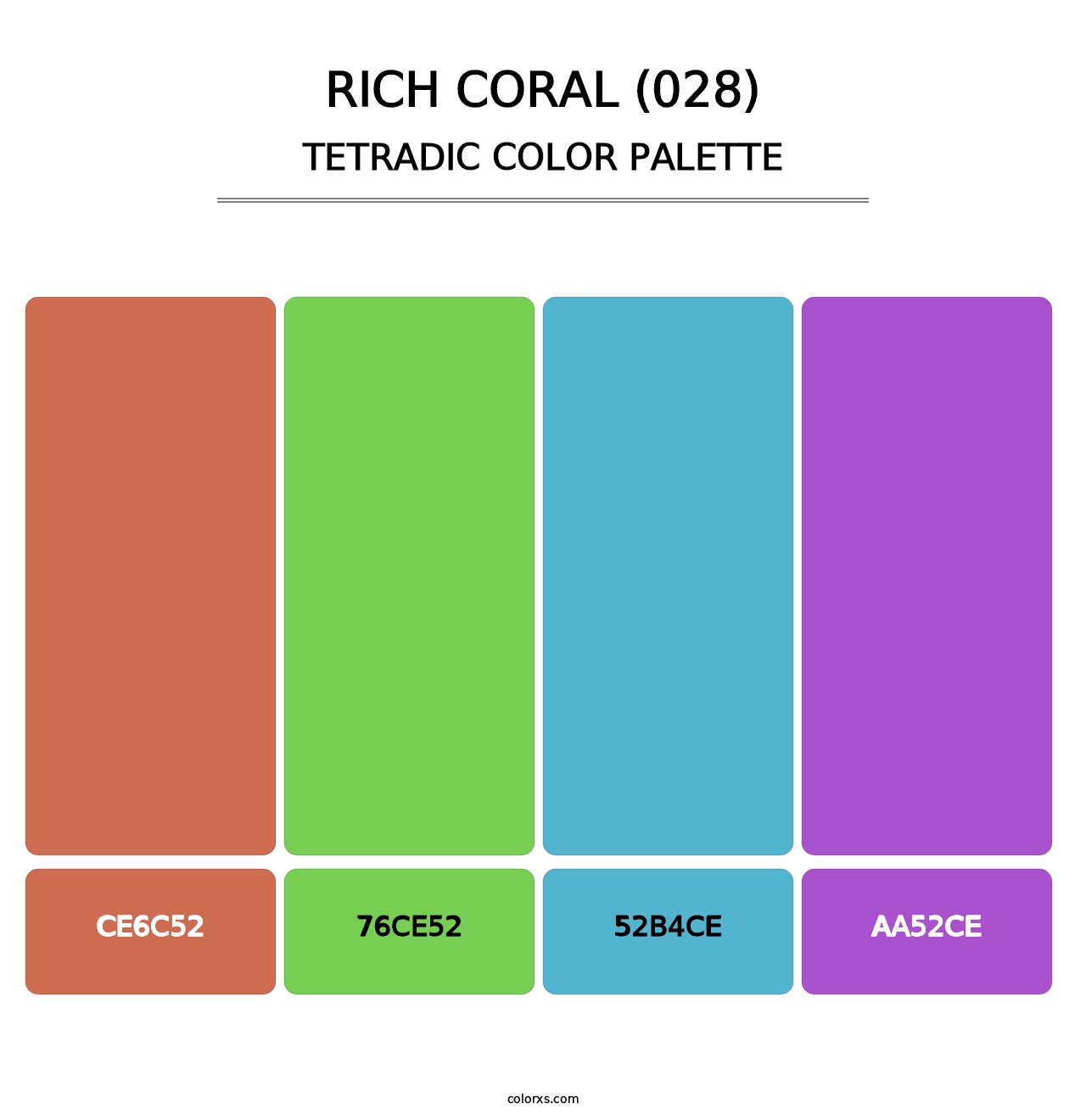 Rich Coral (028) - Tetradic Color Palette