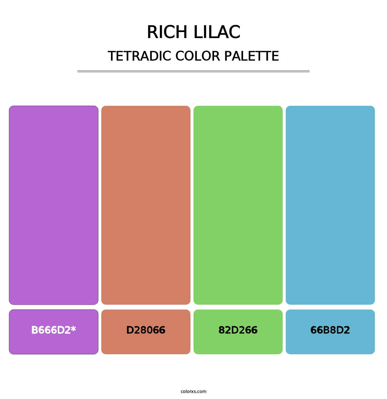 Rich Lilac - Tetradic Color Palette