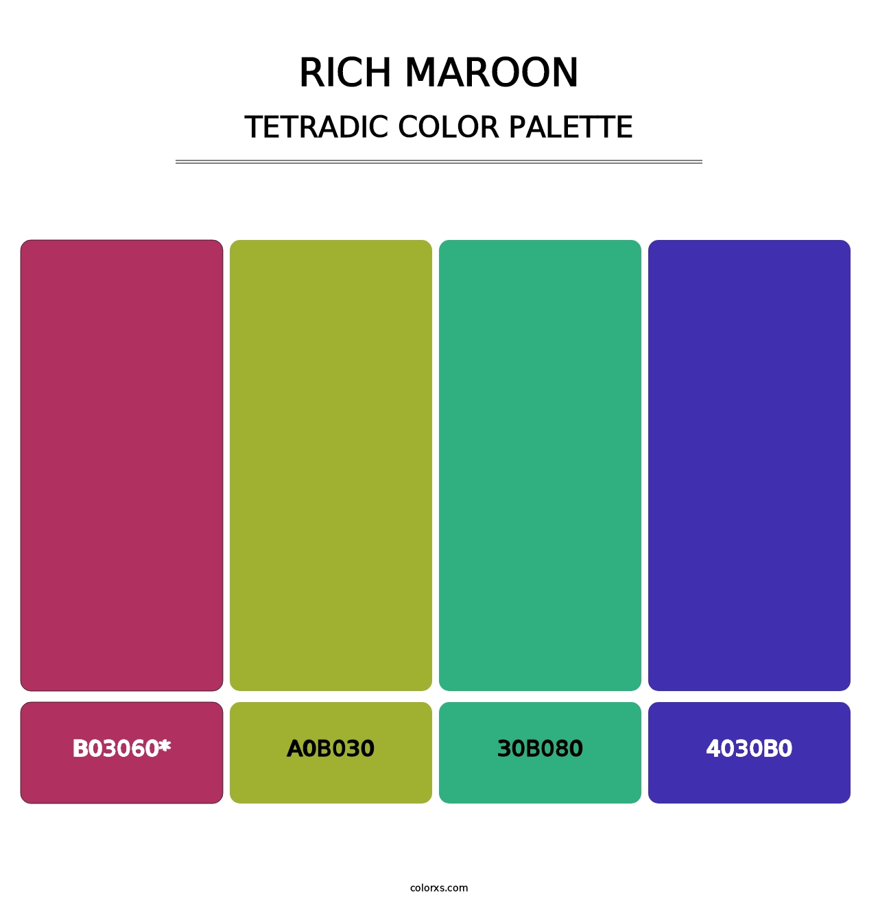 Rich Maroon - Tetradic Color Palette