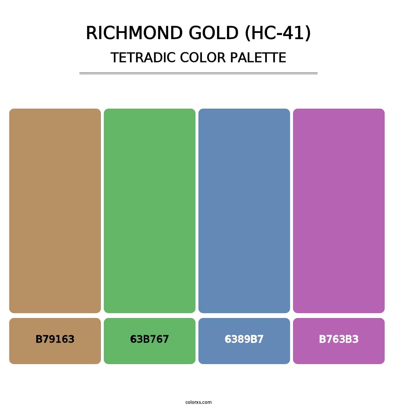 Richmond Gold (HC-41) - Tetradic Color Palette