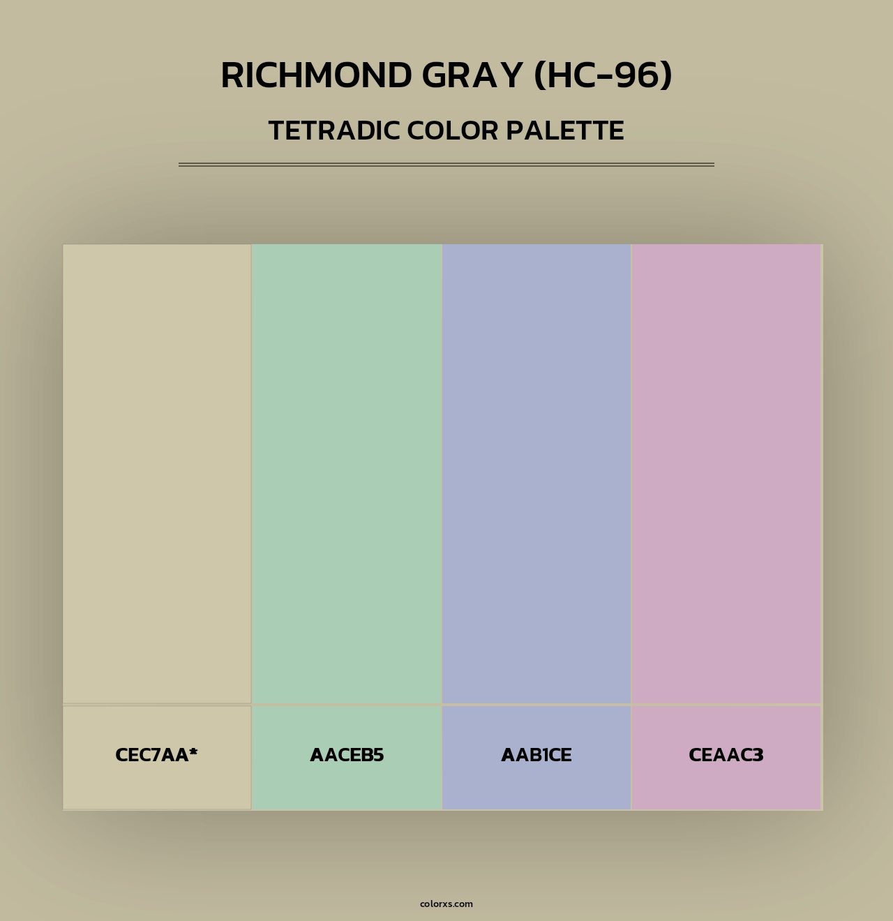 Richmond Gray (HC-96) - Tetradic Color Palette