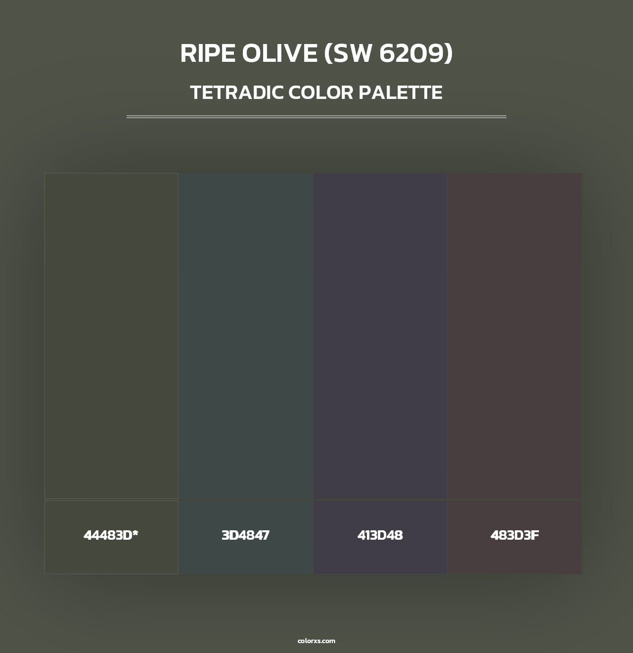 Ripe Olive (SW 6209) - Tetradic Color Palette