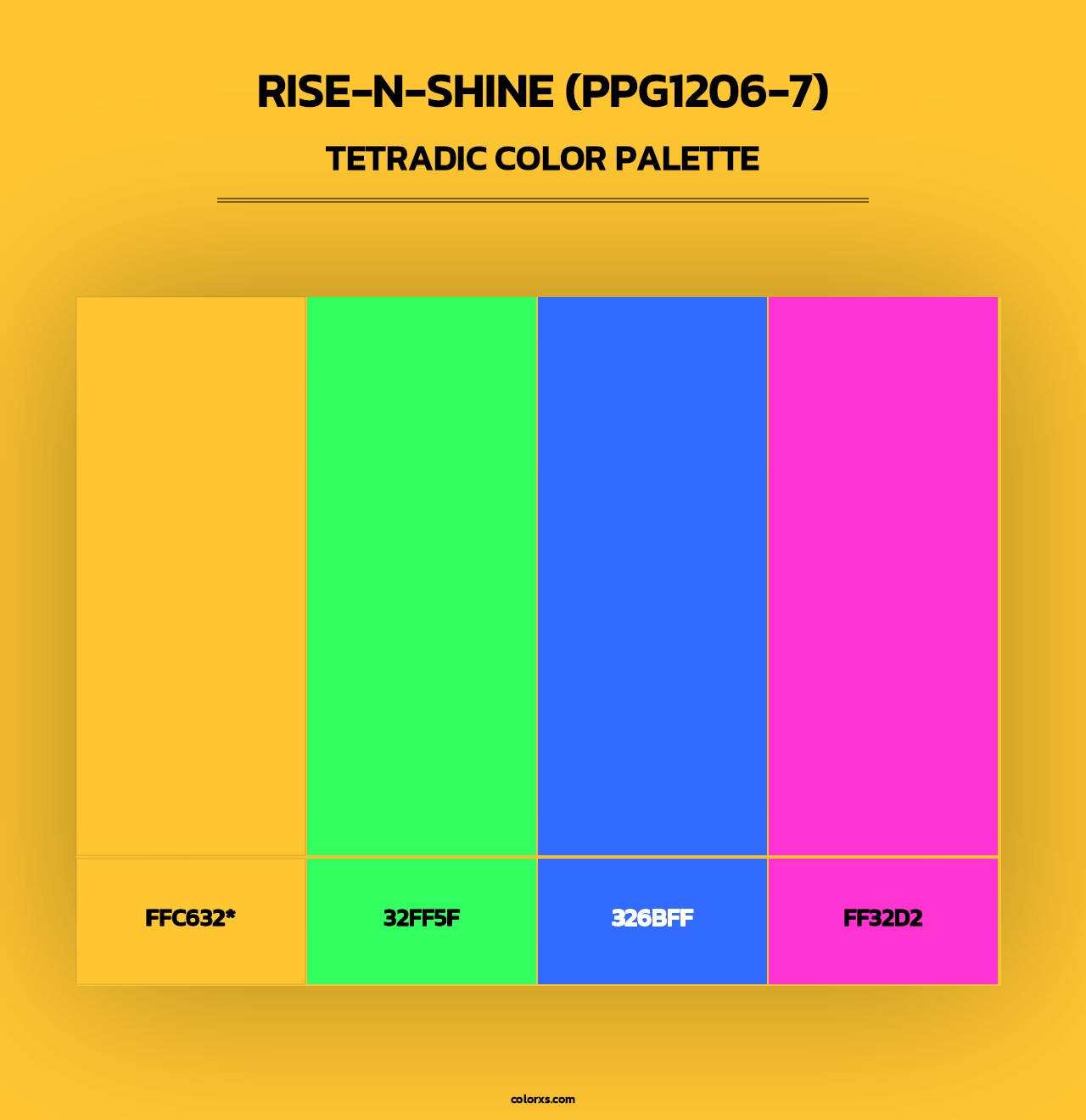 Rise-N-Shine (PPG1206-7) - Tetradic Color Palette