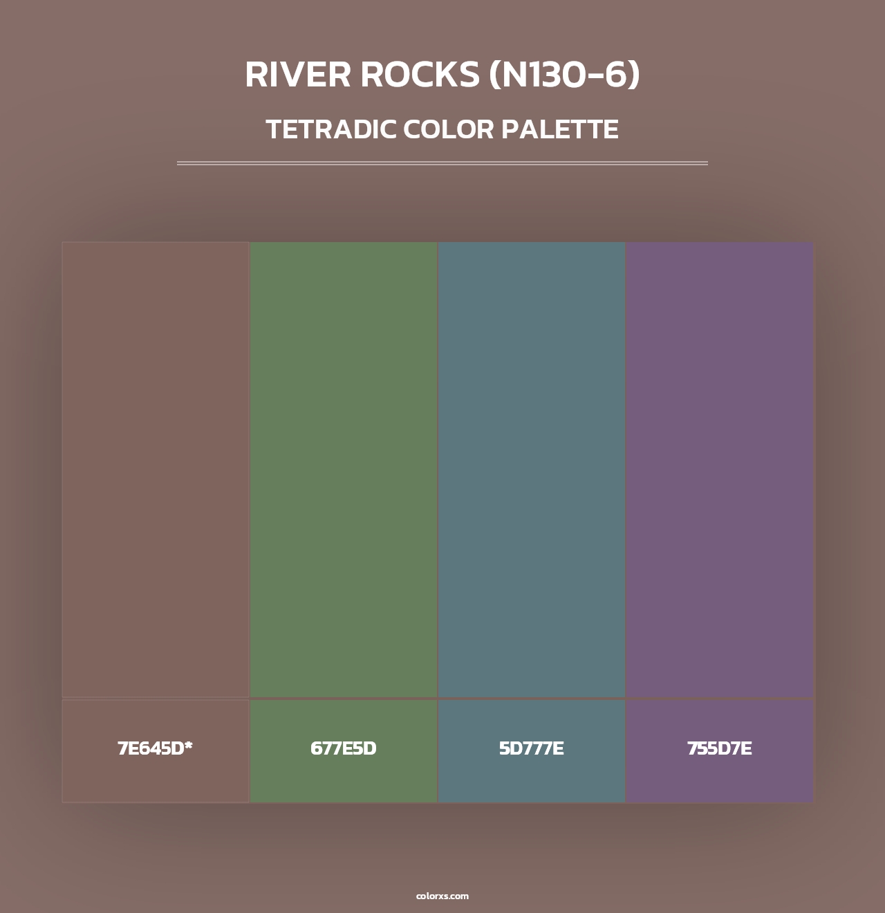 River Rocks (N130-6) - Tetradic Color Palette