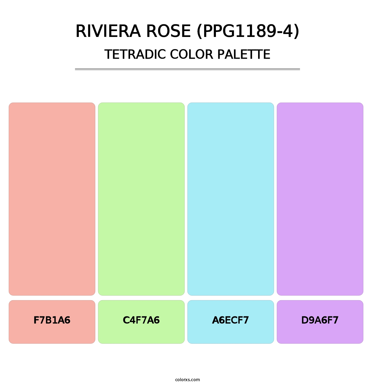 Riviera Rose (PPG1189-4) - Tetradic Color Palette