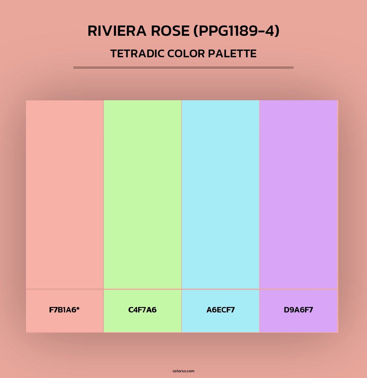 Riviera Rose (PPG1189-4) - Tetradic Color Palette