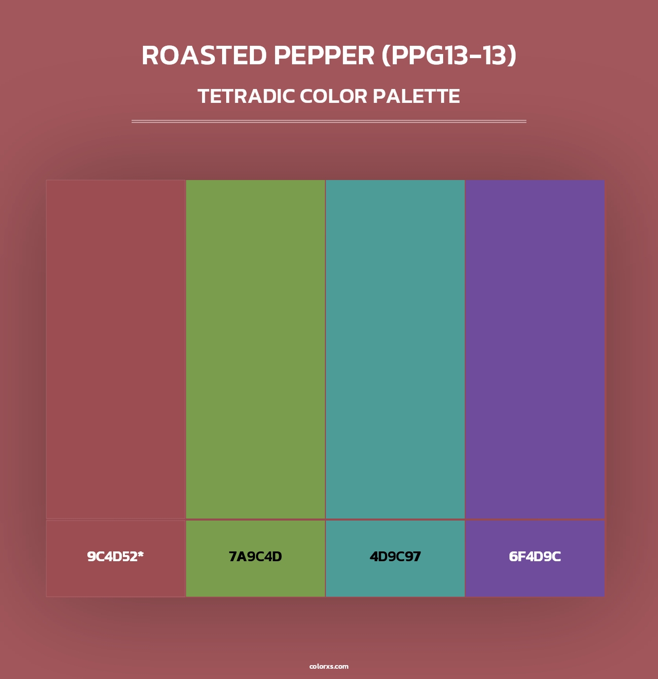 Roasted Pepper (PPG13-13) - Tetradic Color Palette