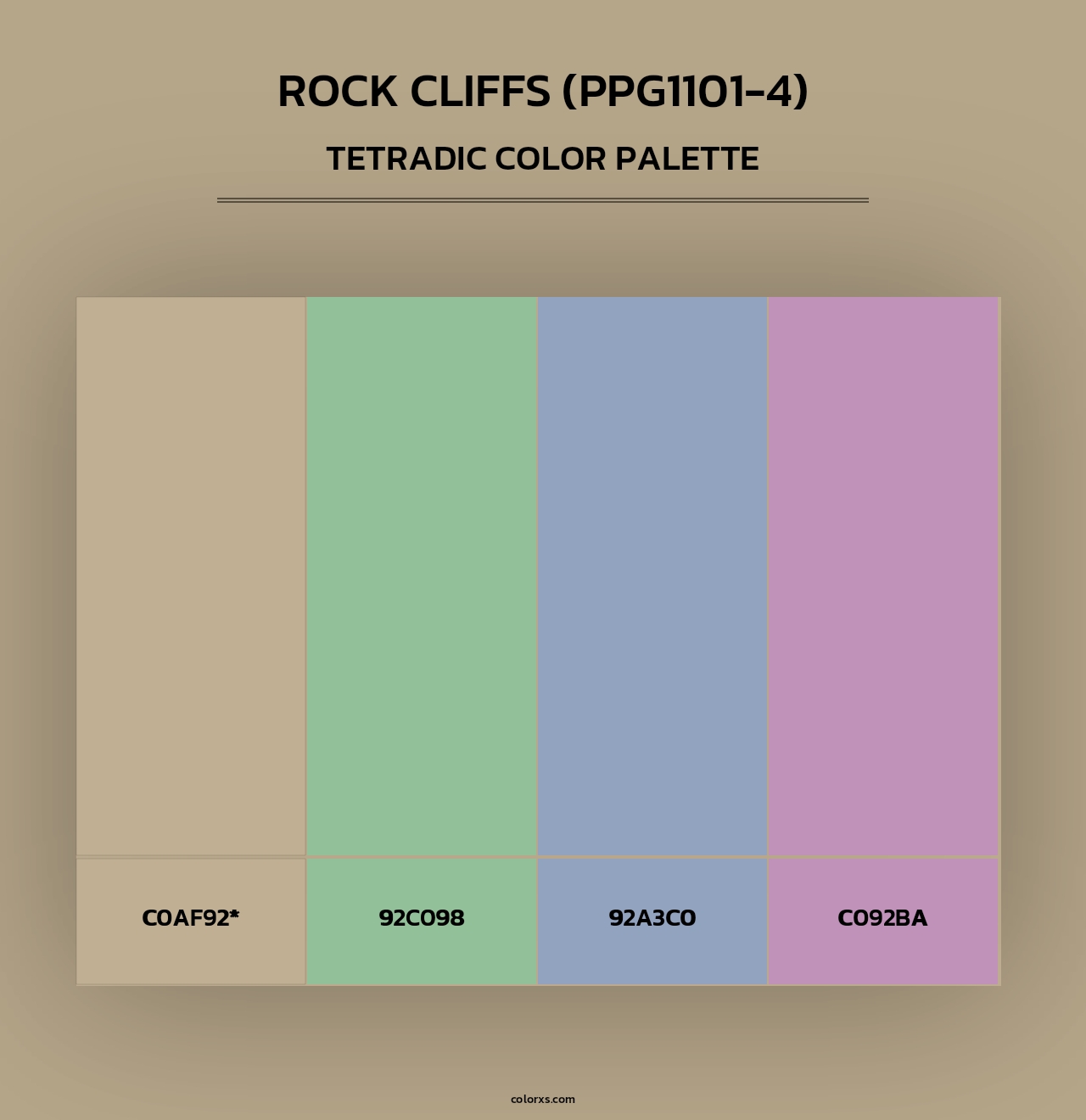 Rock Cliffs (PPG1101-4) - Tetradic Color Palette
