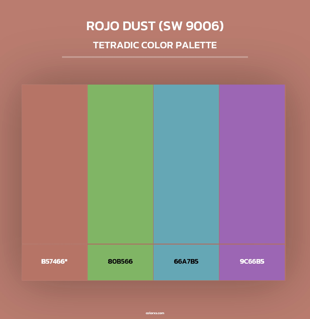 Rojo Dust (SW 9006) - Tetradic Color Palette