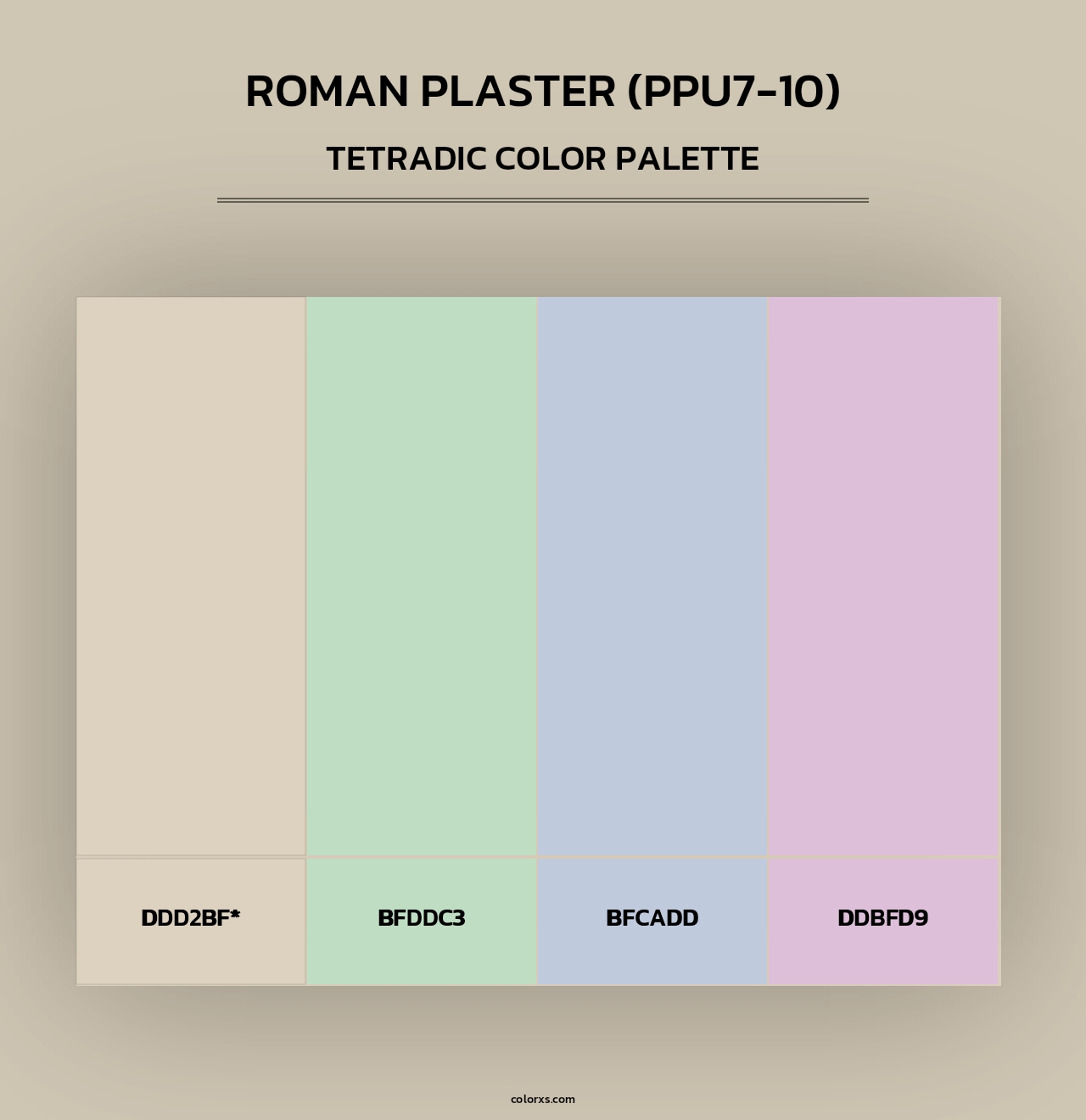 Roman Plaster (PPU7-10) - Tetradic Color Palette