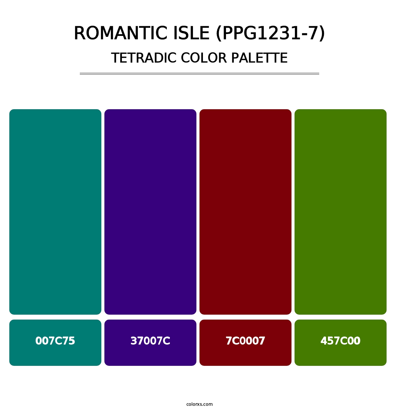 Romantic Isle (PPG1231-7) - Tetradic Color Palette