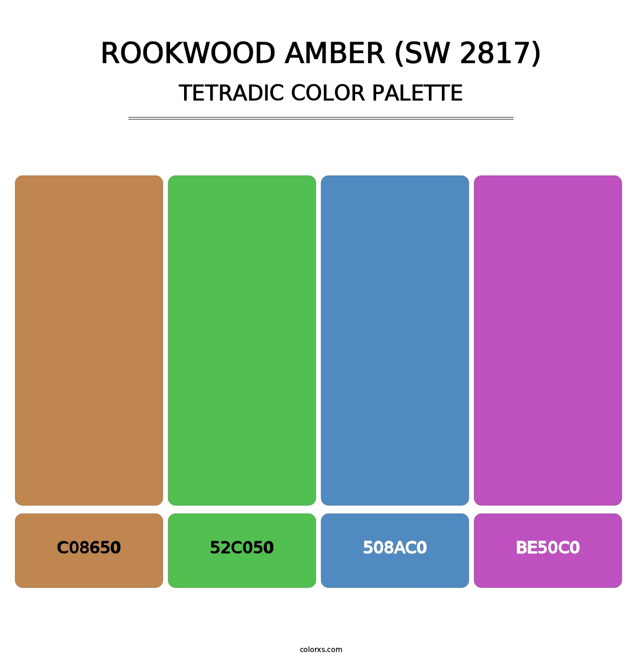 Rookwood Amber (SW 2817) - Tetradic Color Palette