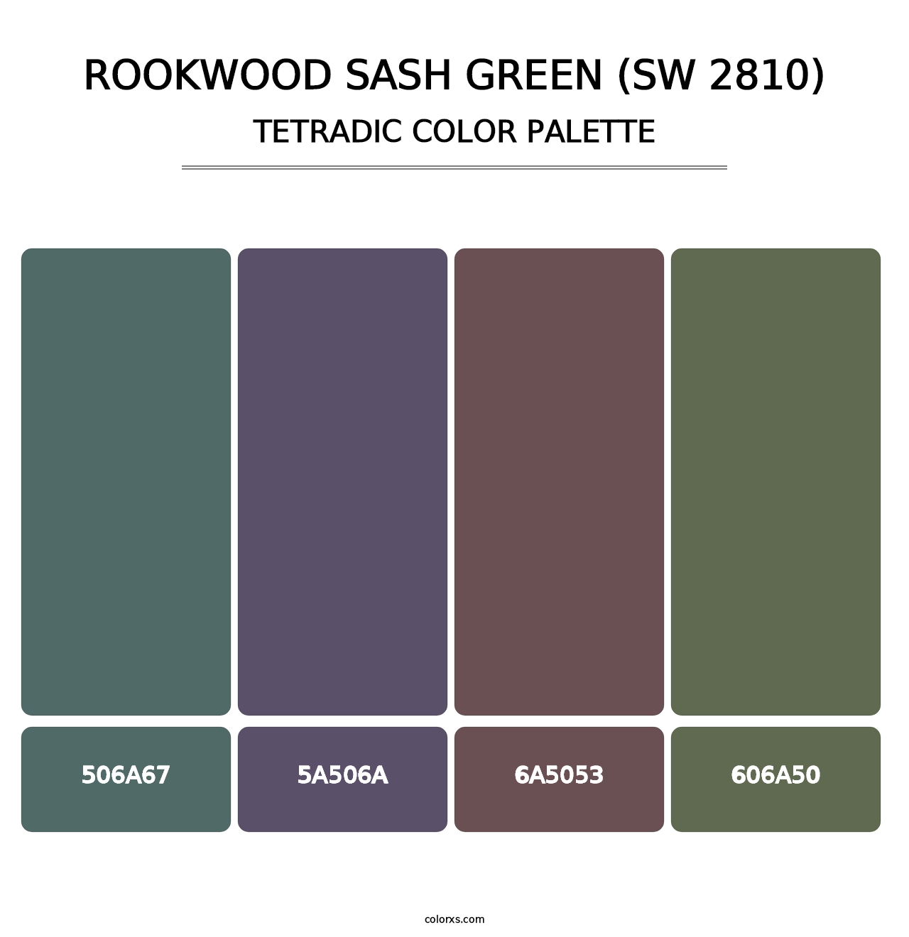 Rookwood Sash Green (SW 2810) - Tetradic Color Palette