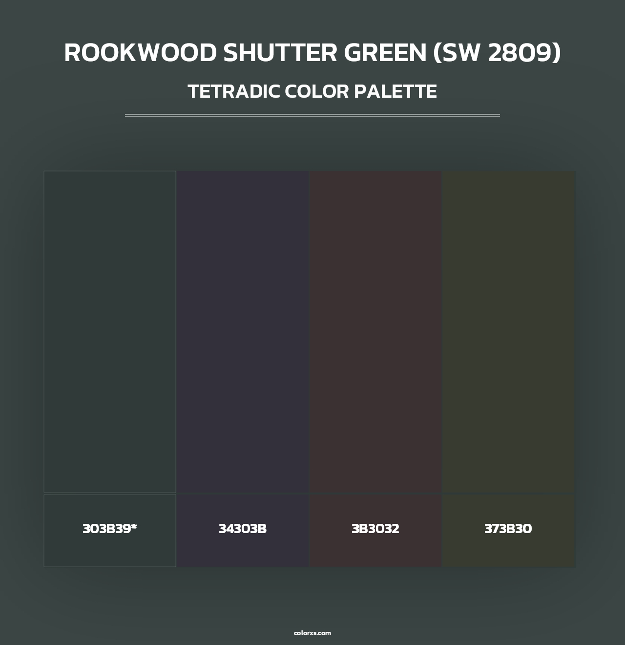 Rookwood Shutter Green (SW 2809) - Tetradic Color Palette