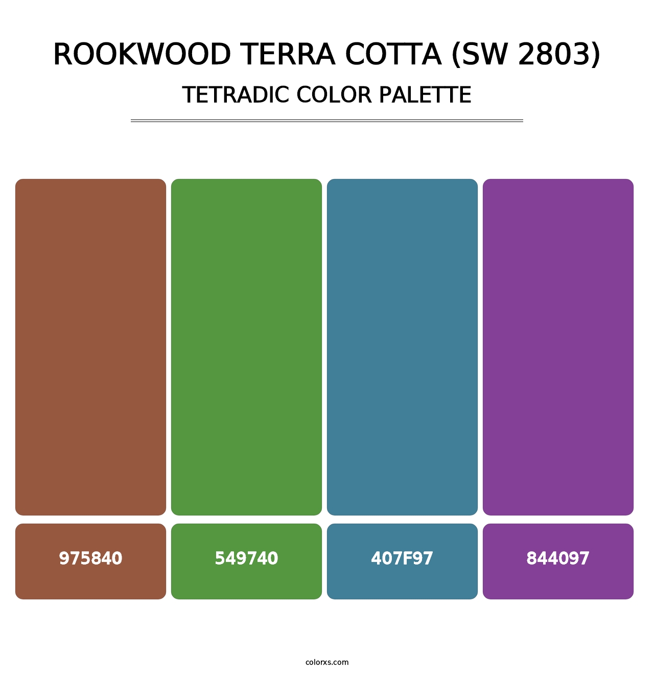 Rookwood Terra Cotta (SW 2803) - Tetradic Color Palette