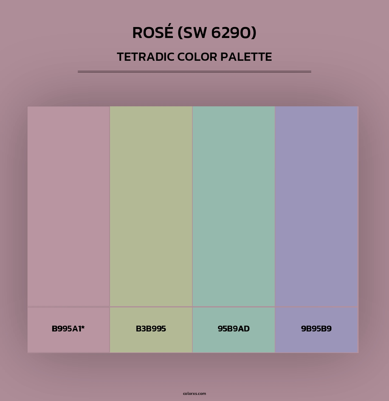 Rosé (SW 6290) - Tetradic Color Palette