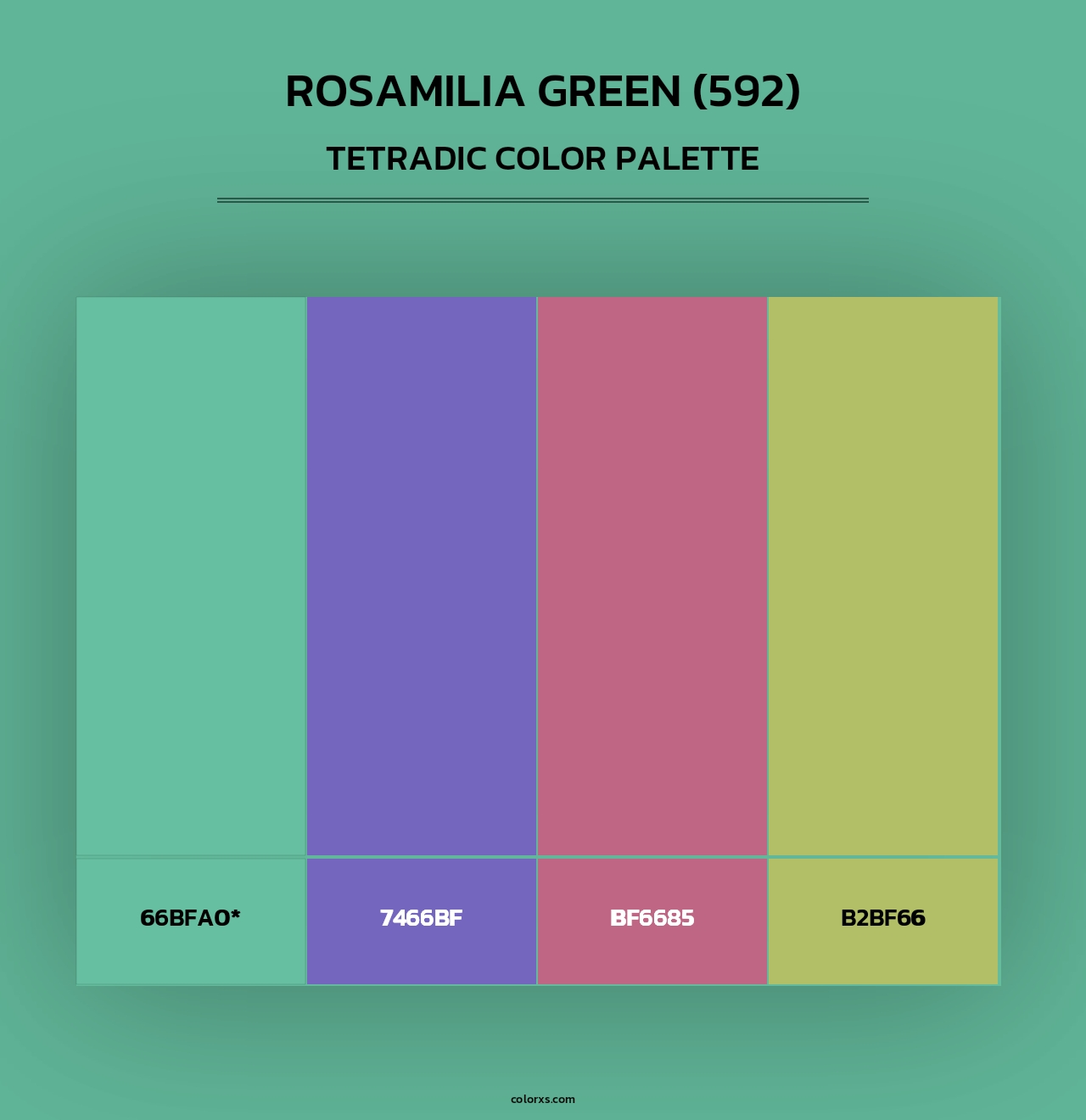 Rosamilia Green (592) - Tetradic Color Palette