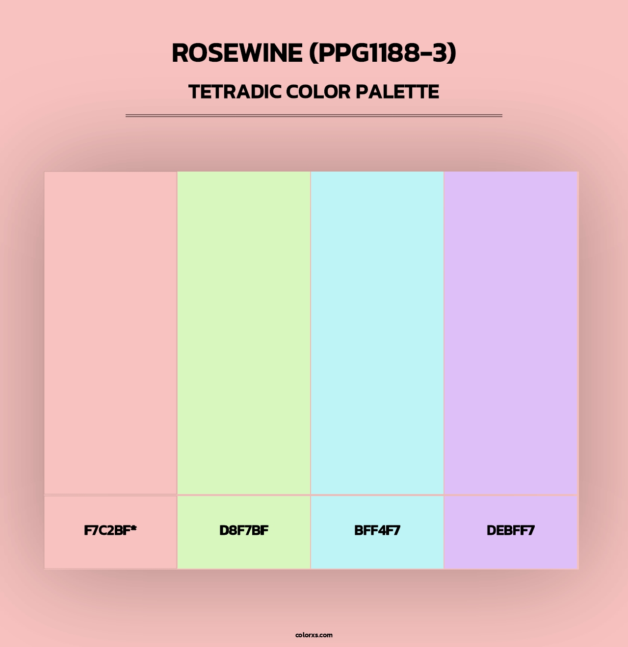 Rosewine (PPG1188-3) - Tetradic Color Palette
