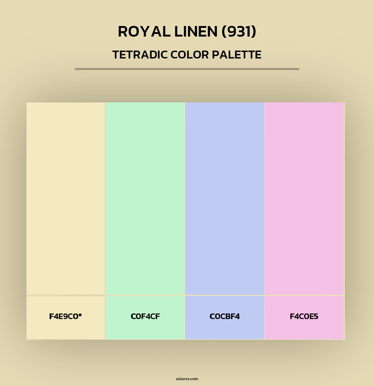 Royal Linen (931) - Tetradic Color Palette