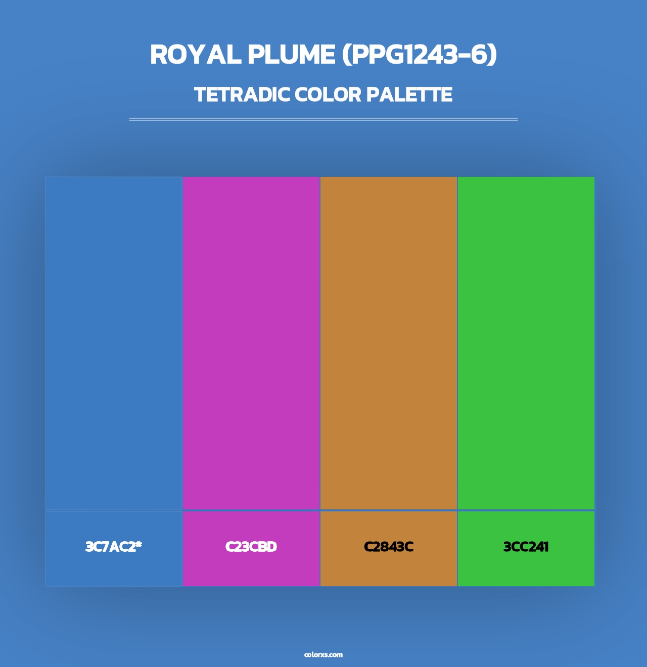 Royal Plume (PPG1243-6) - Tetradic Color Palette