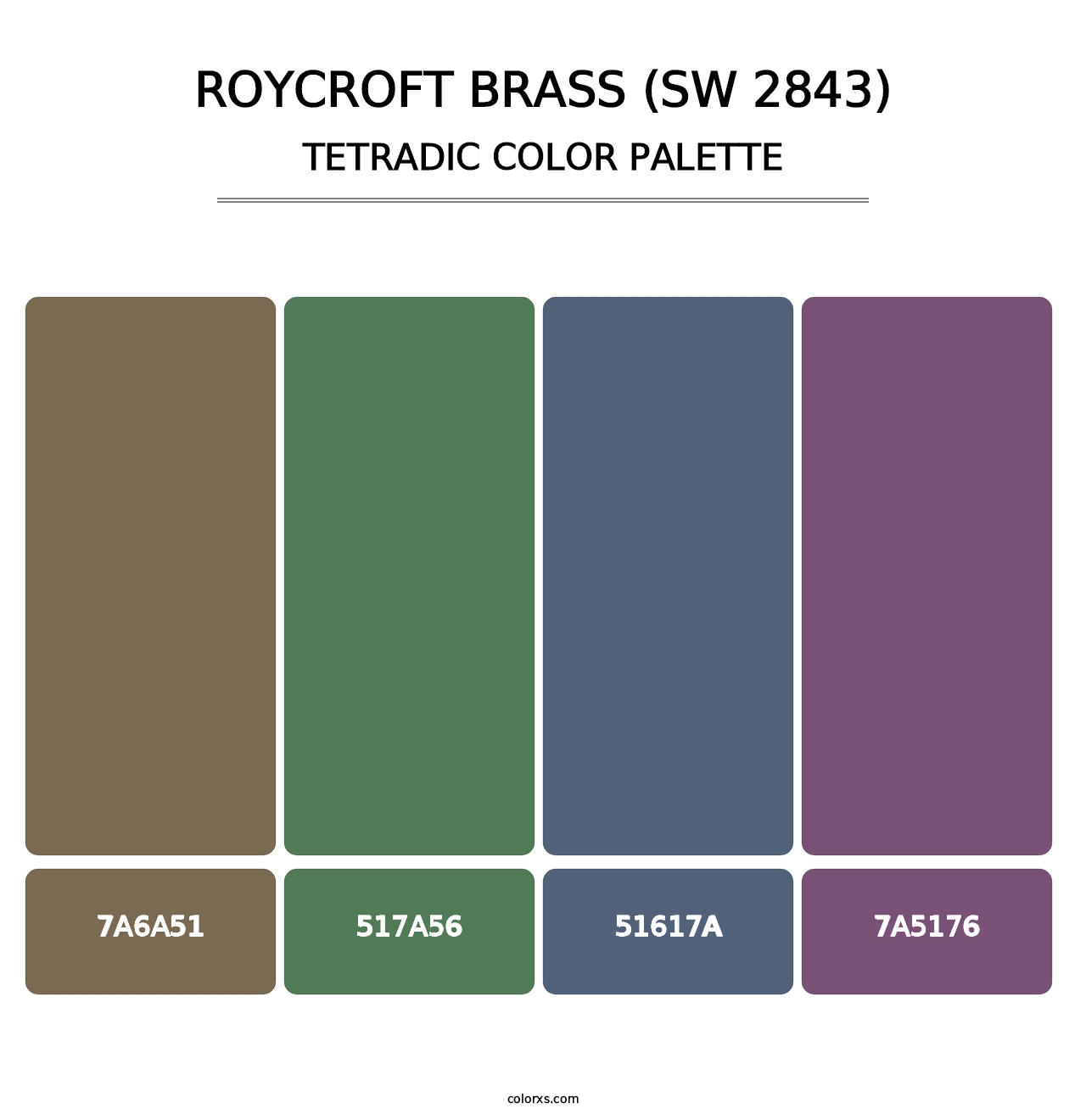 Roycroft Brass (SW 2843) - Tetradic Color Palette