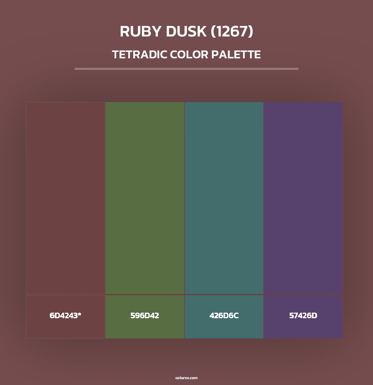 Ruby Dusk (1267) - Tetradic Color Palette