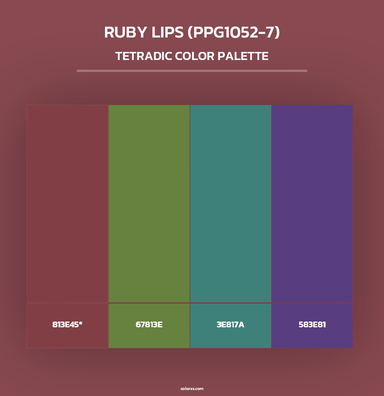 Ruby Lips (PPG1052-7) - Tetradic Color Palette