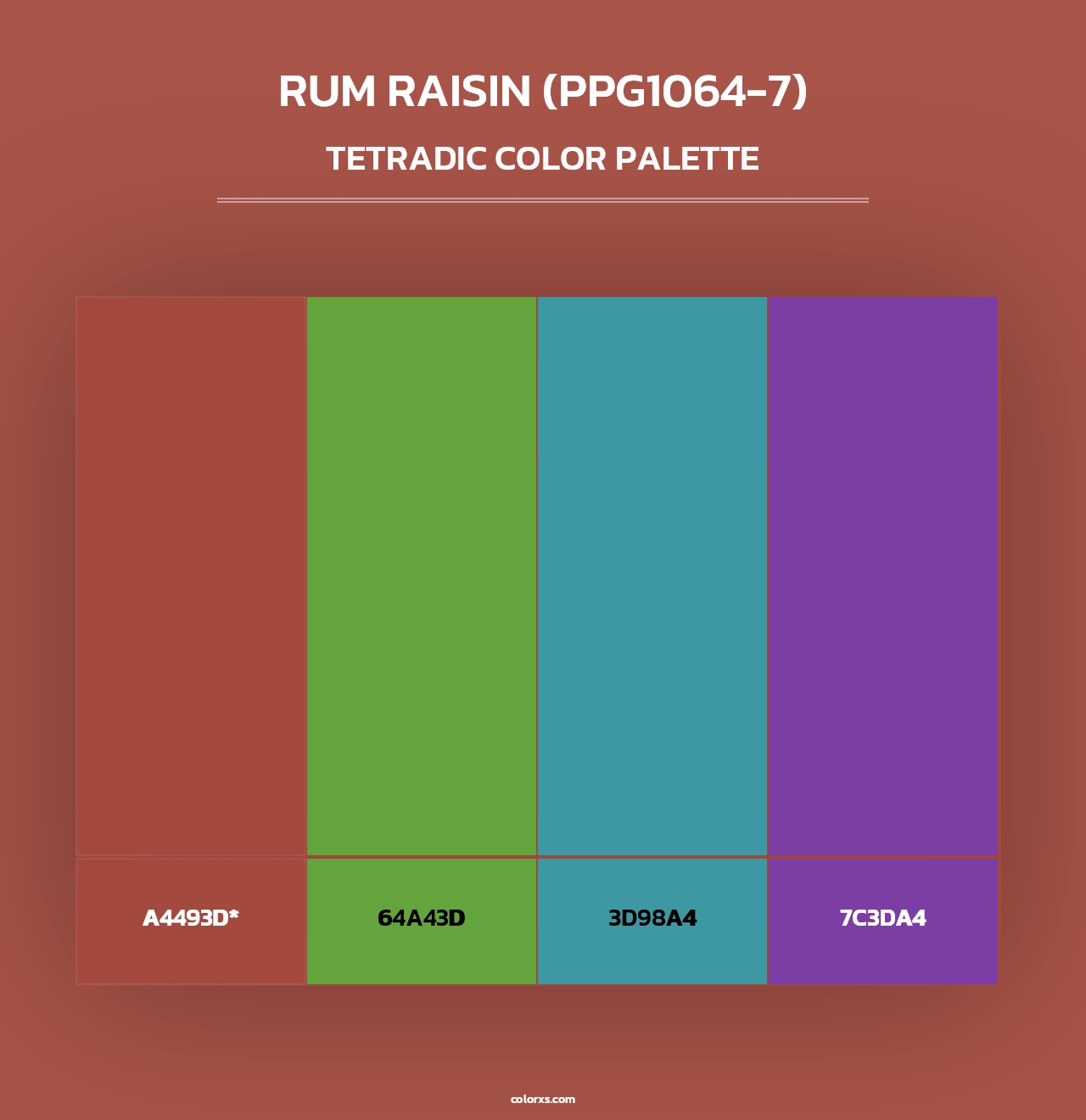 Rum Raisin (PPG1064-7) - Tetradic Color Palette