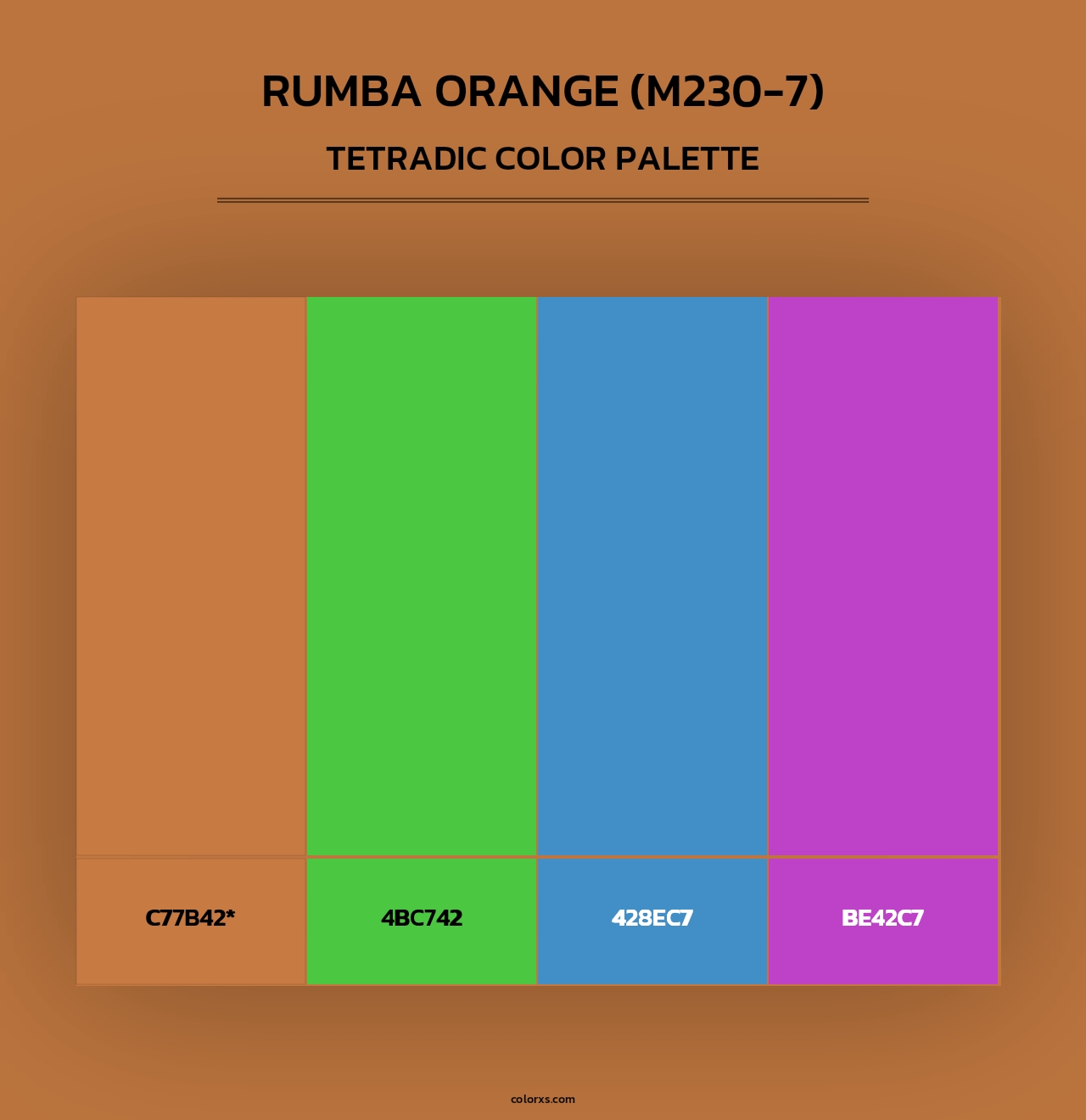 Rumba Orange (M230-7) - Tetradic Color Palette
