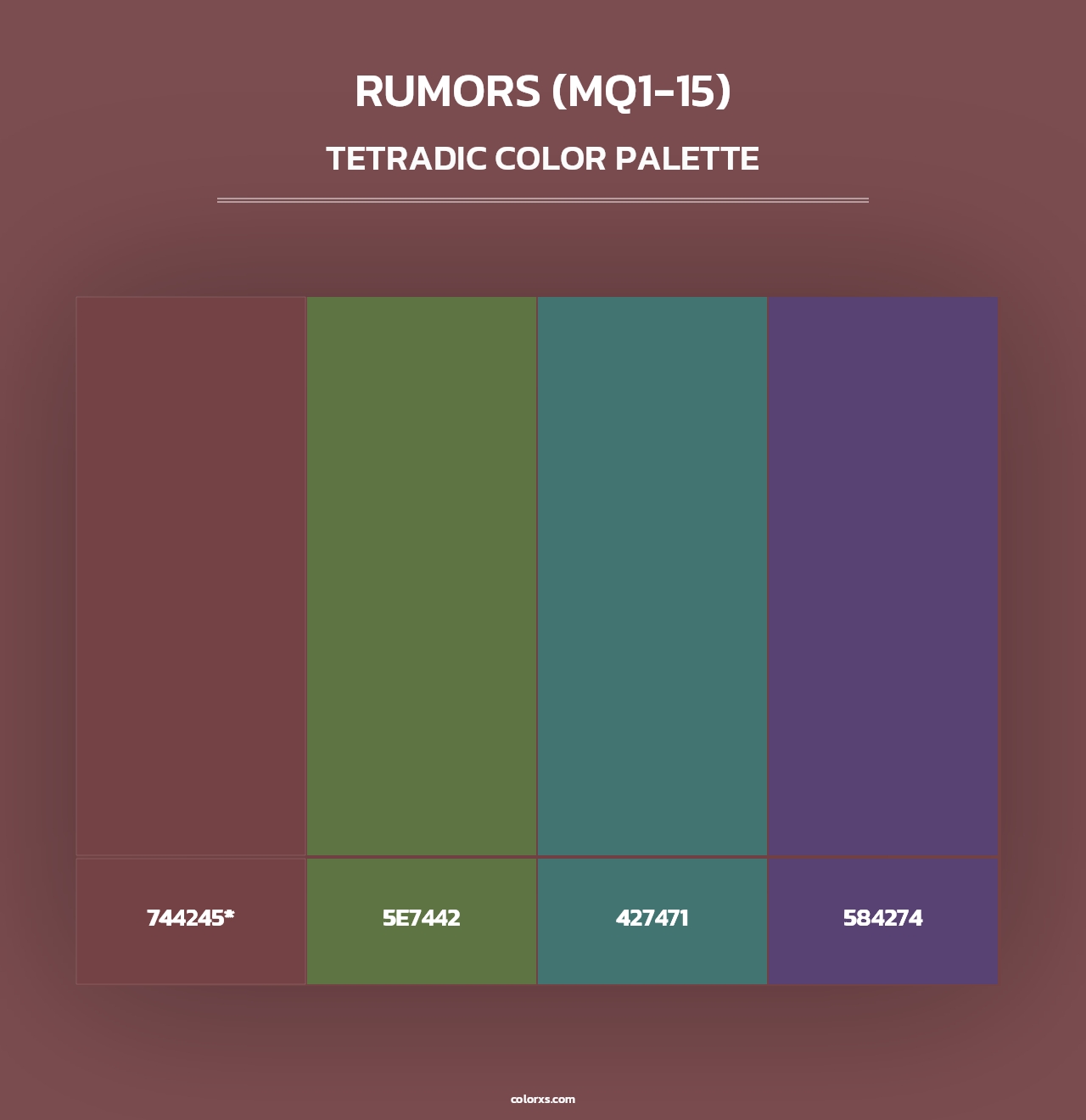 Rumors (MQ1-15) - Tetradic Color Palette