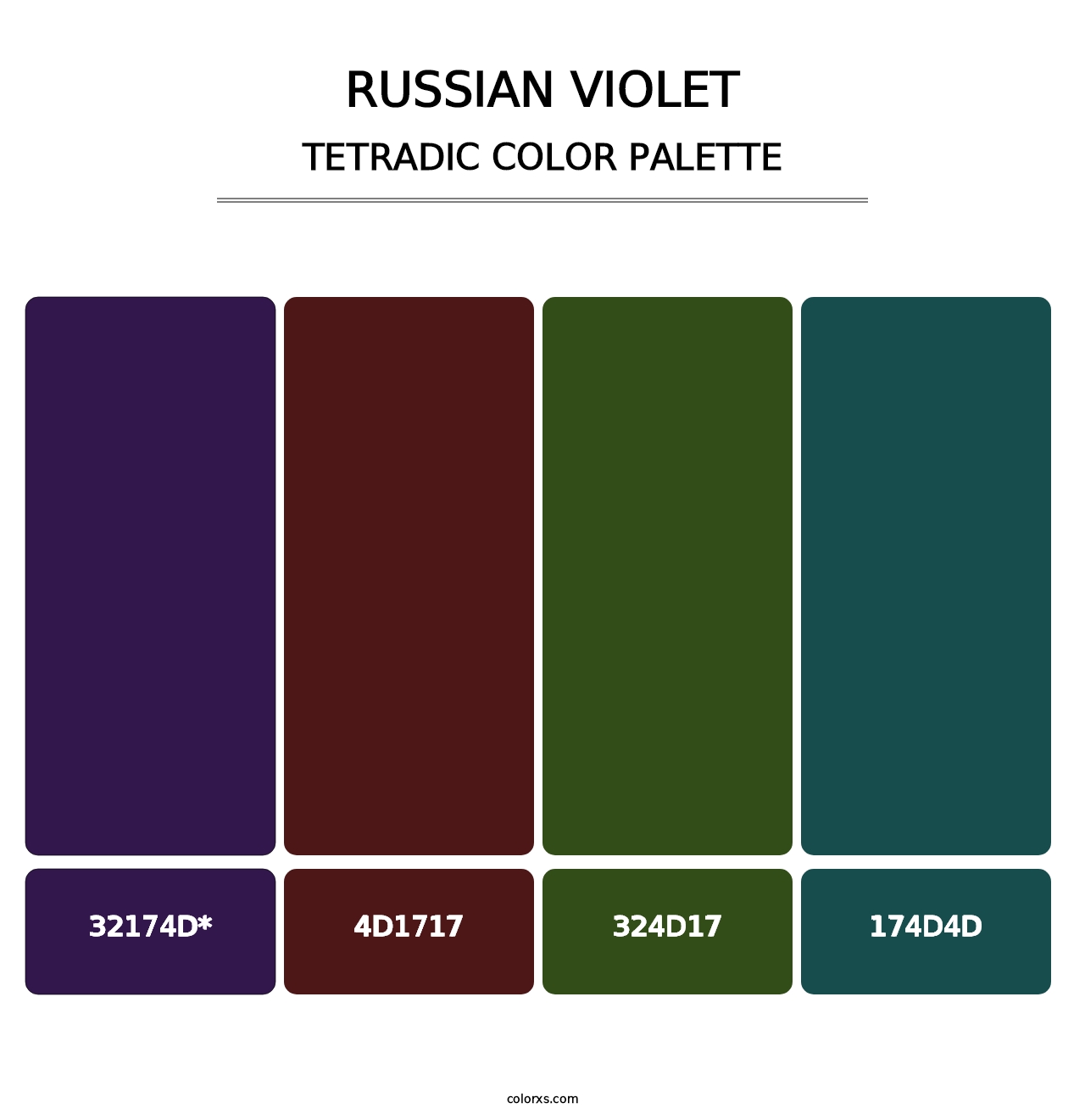 Russian Violet - Tetradic Color Palette