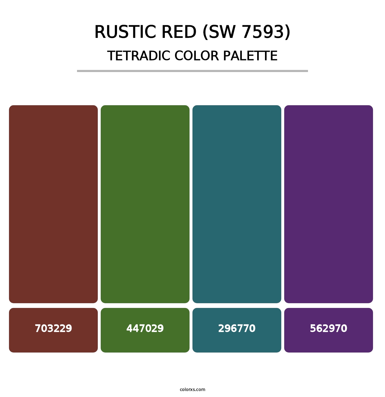 Rustic Red (SW 7593) - Tetradic Color Palette