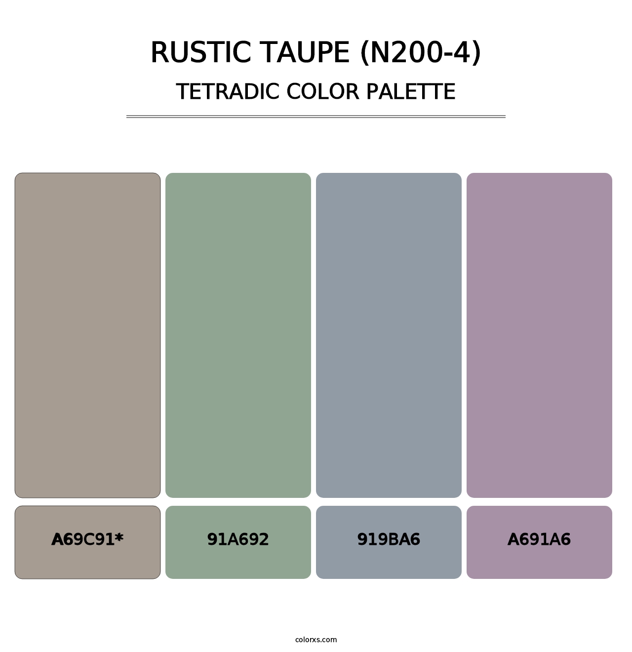 Rustic Taupe (N200-4) - Tetradic Color Palette