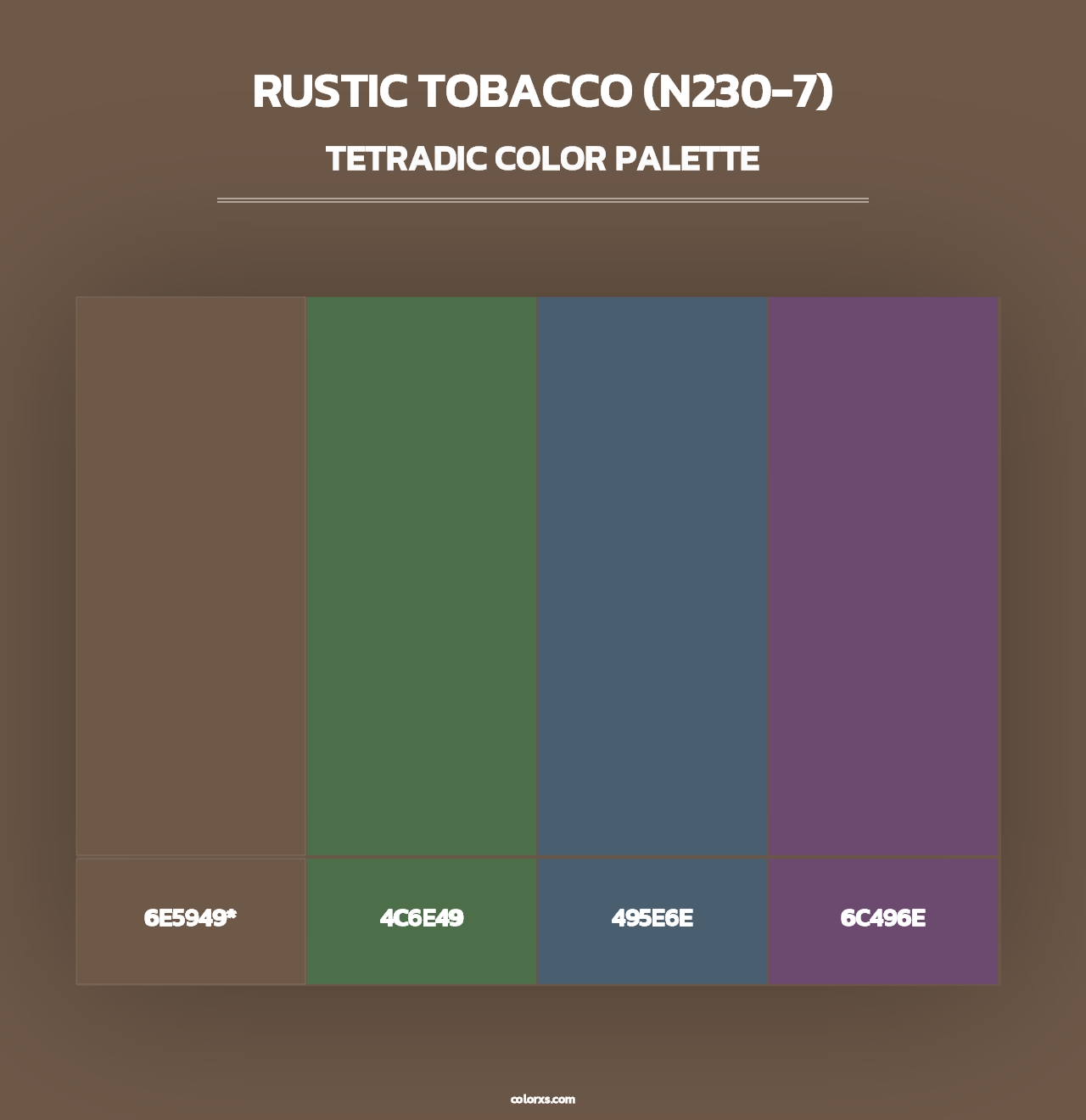 Rustic Tobacco (N230-7) - Tetradic Color Palette