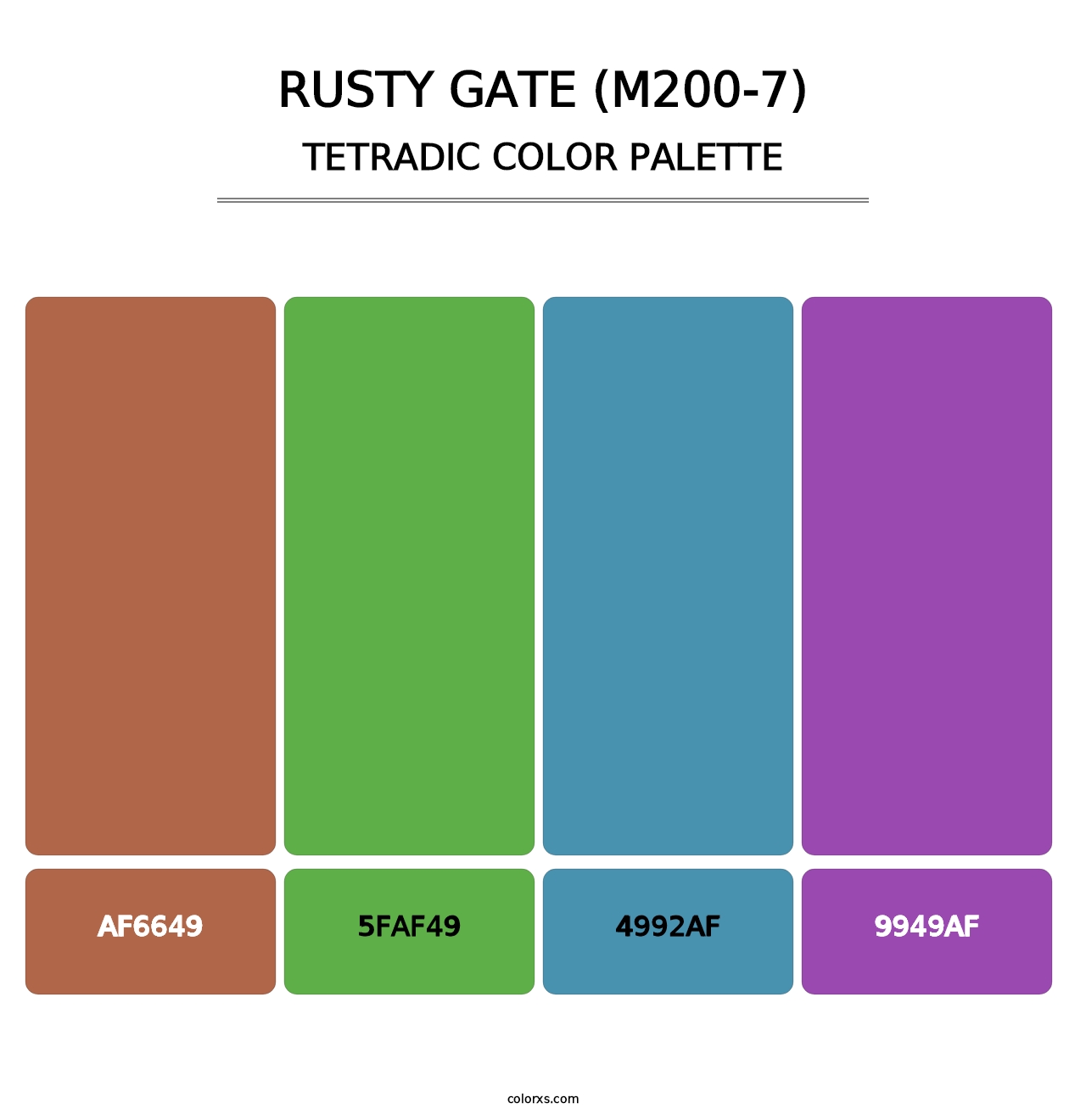 Rusty Gate (M200-7) - Tetradic Color Palette