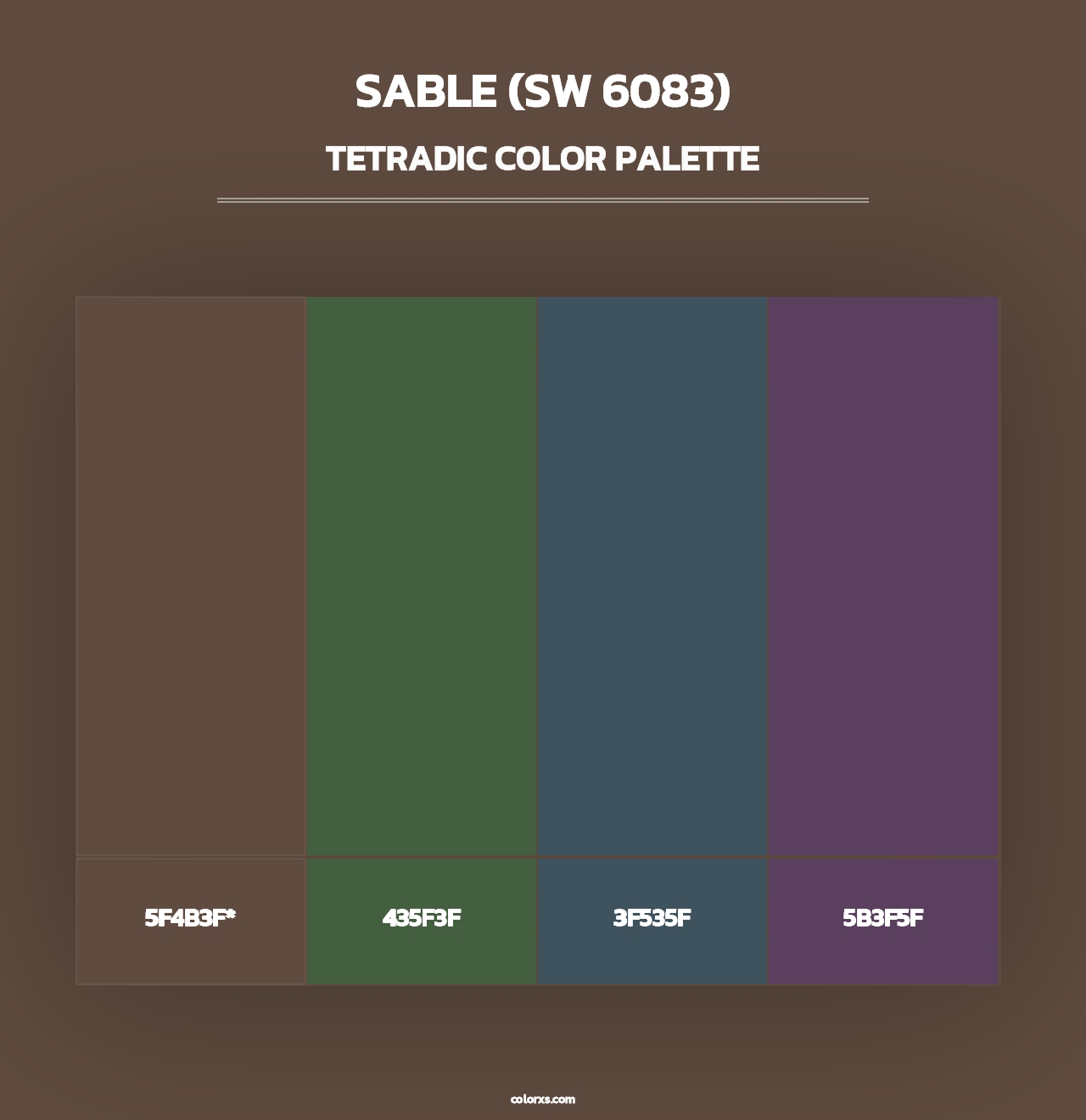 Sable (SW 6083) - Tetradic Color Palette