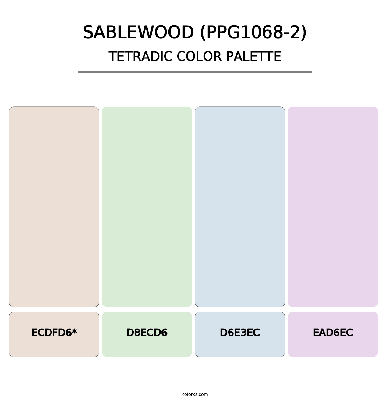 Sablewood (PPG1068-2) - Tetradic Color Palette