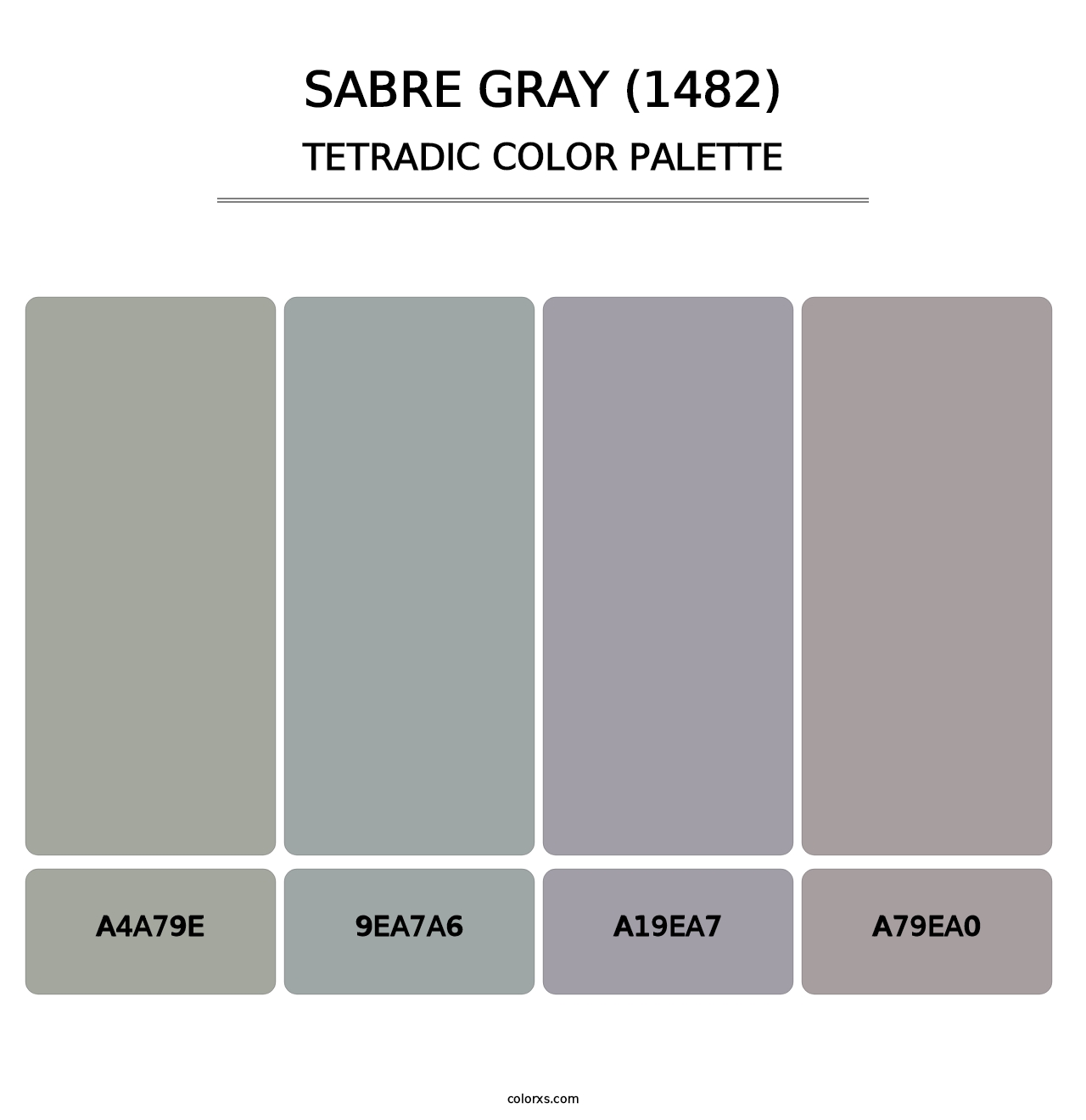 Sabre Gray (1482) - Tetradic Color Palette